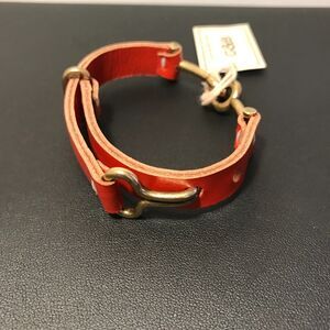 Giles & Brother Red Leather Bracelet Cuff Giles and Brother